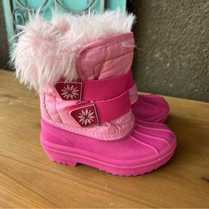 Circo Pink Snow Winter Boots Faux Fur Lined Toddler Girls Small 5/6
